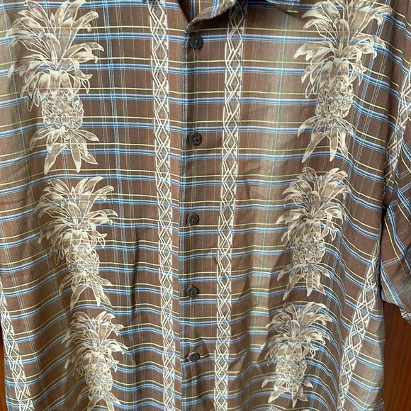 Tommy Bahama Brown Hawaiian island floral 100% silk men’s size XL - Picture 5 of 9
